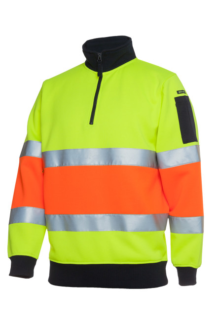 Hi Vis 1/2 Zip (D+N) Fleecy Sweat